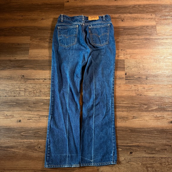 Vintage Levi's 517 Jeans W35 L31 Made in USA Denim Blue Bootcut Distressed - Picture 1 of 8